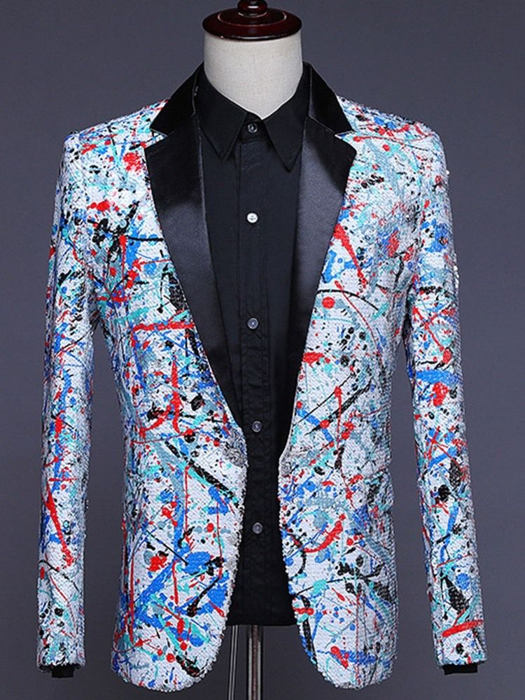 Botão Color Block Stage Trajes Masculino Blazers