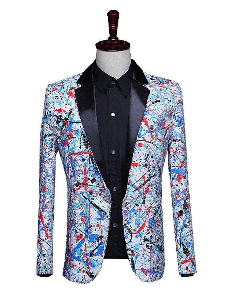 Botão Color Block Stage Trajes Masculino Blazers