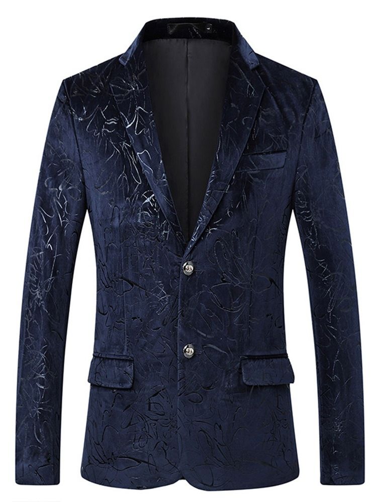 Casual Floral Straight Mens Blazer