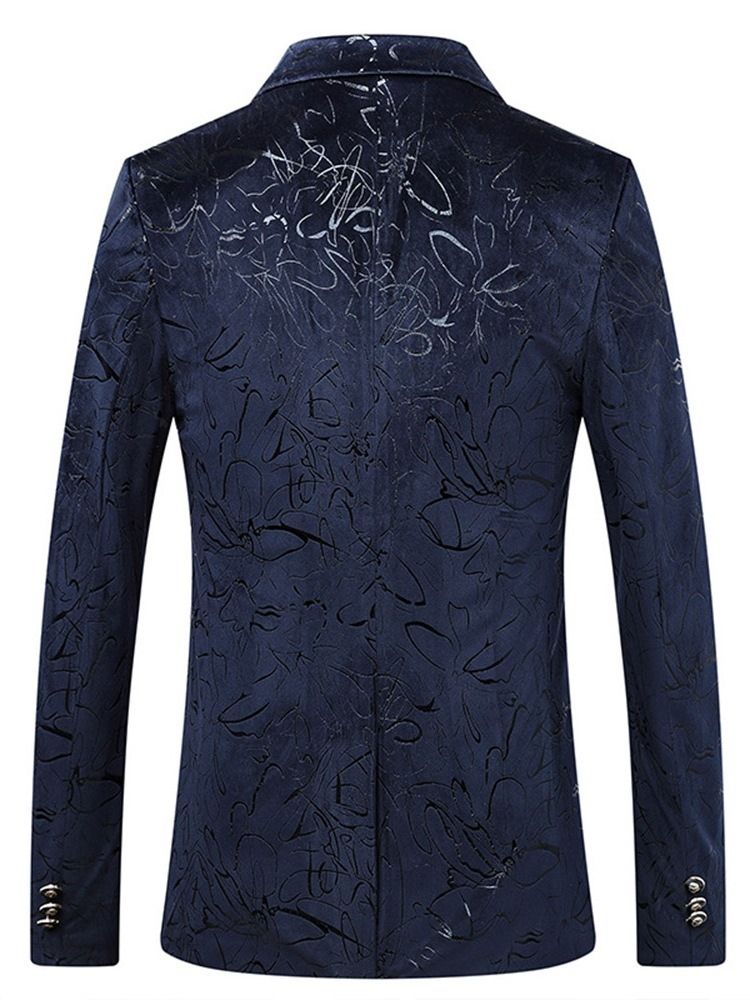 Casual Floral Straight Mens Blazer