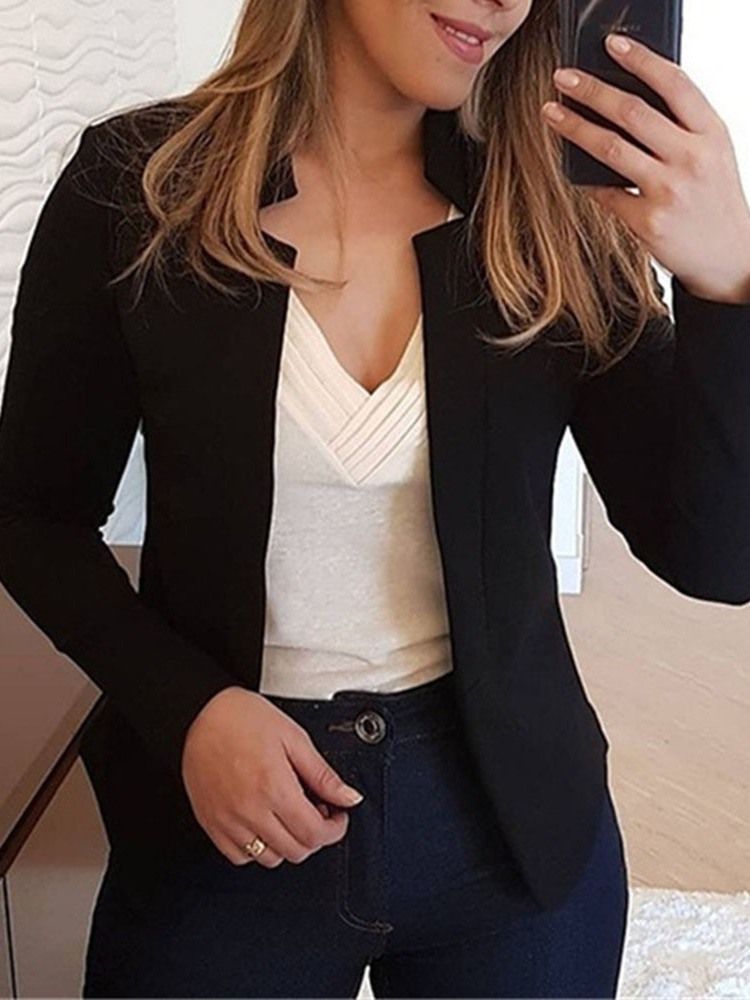 Manga Comprida Entalhada Lapela Embrulhada Padrão Outono Casual Feminino Blazer