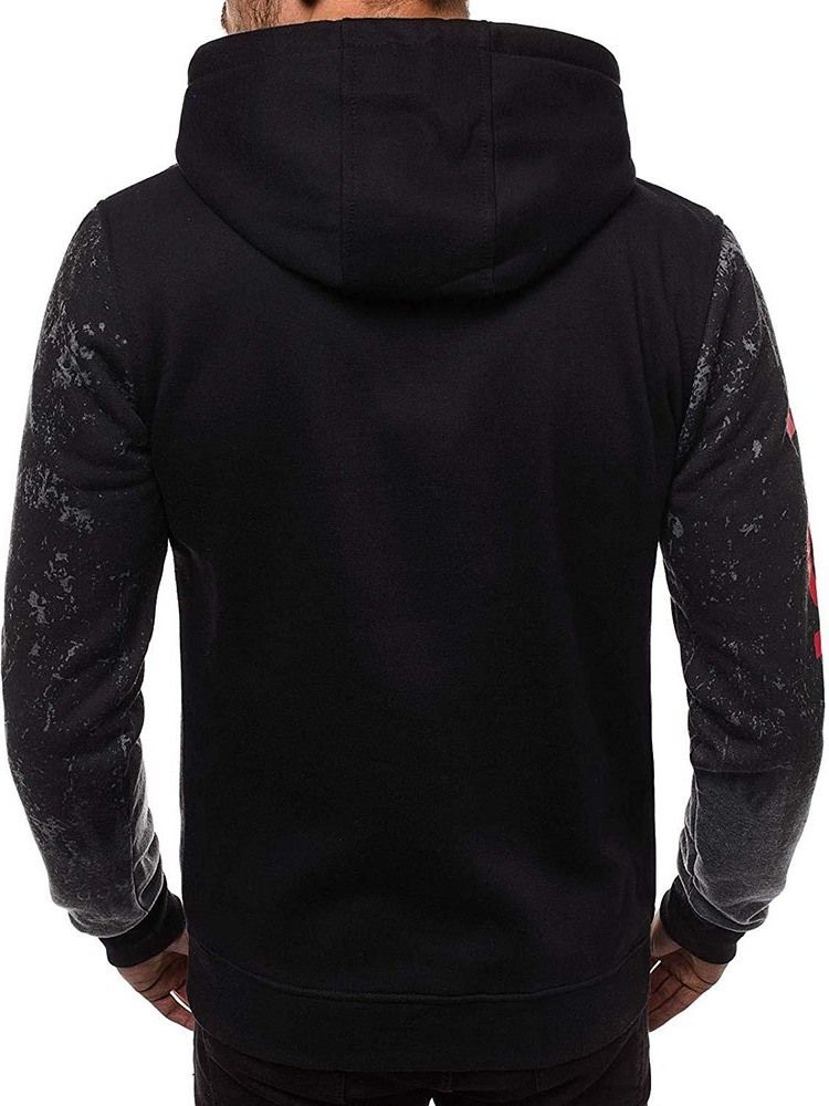 Bolso Estilo Cor Bloco Solto Hoodies Masculinos