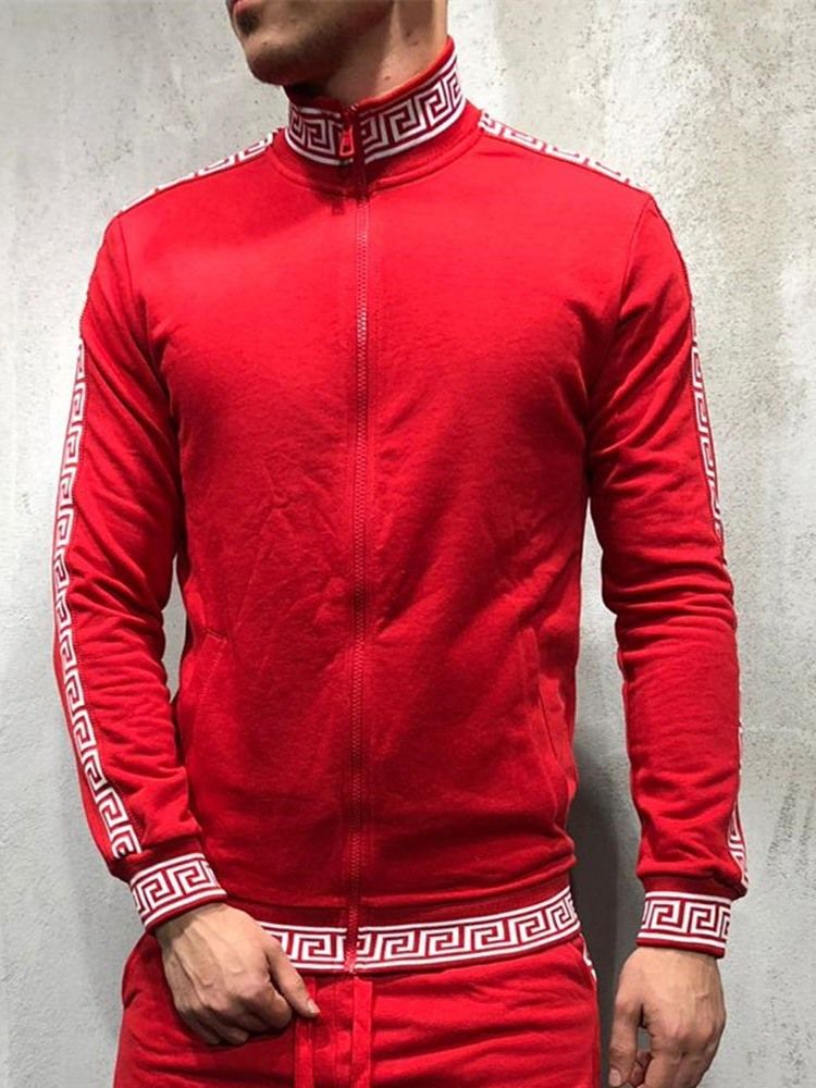 Cardigan Color Block Zipper European Homens Hoodies