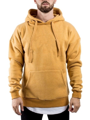 Cardigan Cor Lisa Com Zíper Estilo Solto Hoodies Masculinos