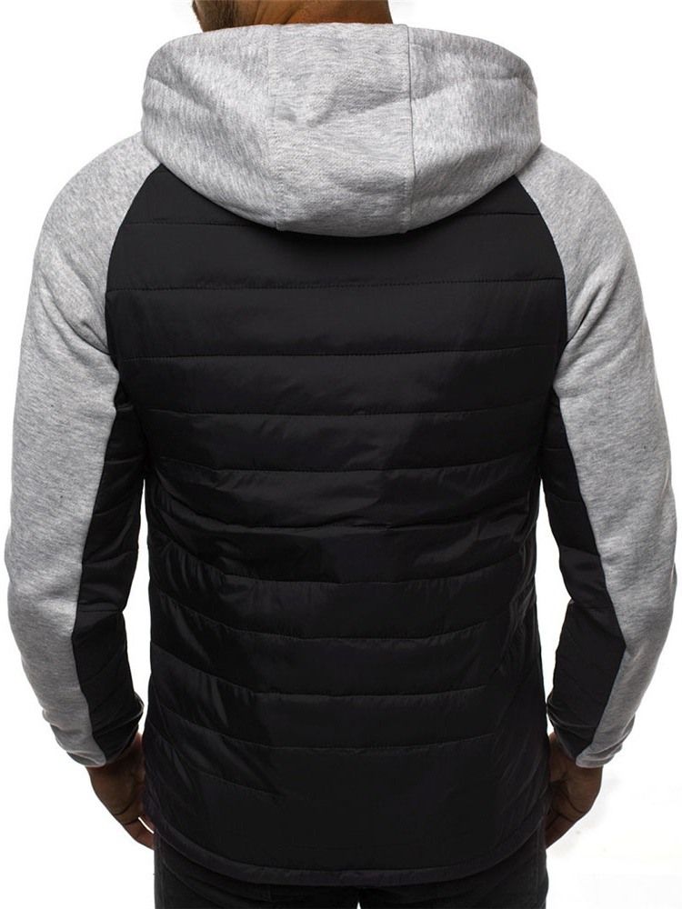 Cardigan Patchwork Slim Zipper Hoodies Masculinos