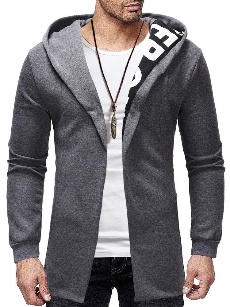 Cardigan Patchwork Thick Casual Masculino Hoodies Slim