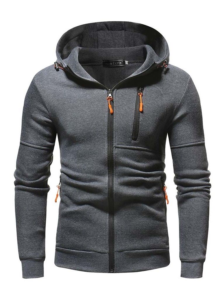 Cardigan Plain Patchwork Zipper Casacos Casuais Masculinos