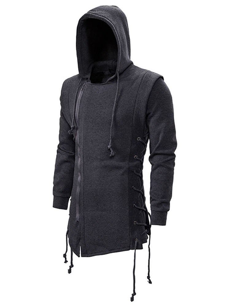 Cardigan Plain Zipper Slim Hoodies Masculinos