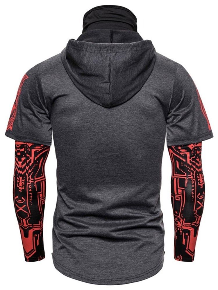 Color Block Cardigan Print Pulôver Casual Masculino Hoodies