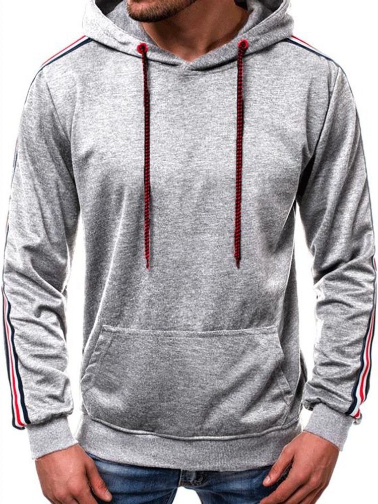 Color Block Pocket Loose Hoodies Masculinos