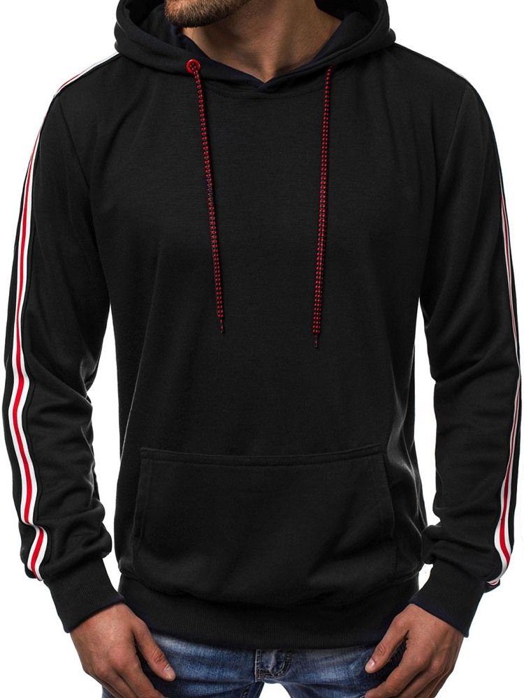 Color Block Pocket Loose Hoodies Masculinos