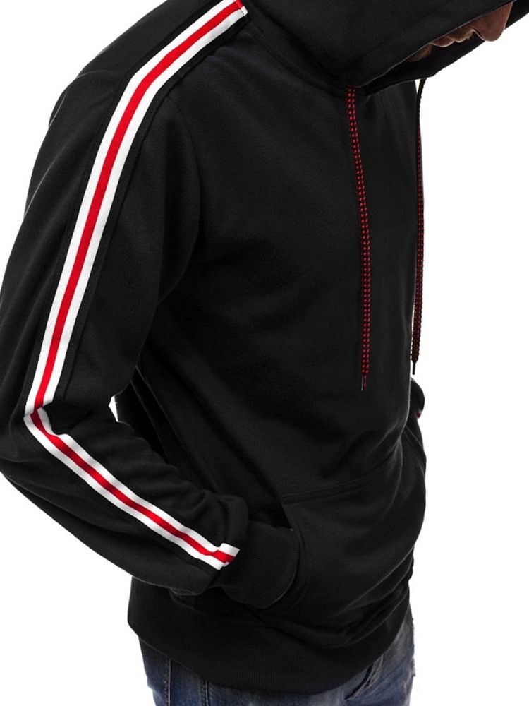 Color Block Pocket Loose Hoodies Masculinos