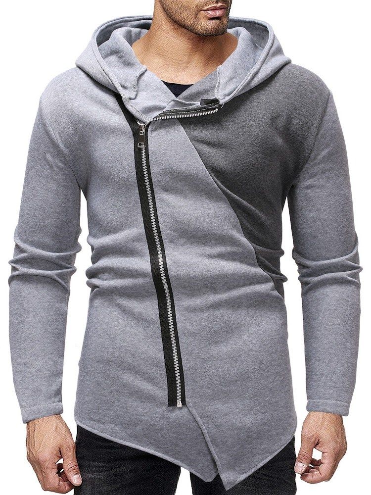 Color Block Zipper Cardigan Casual Masculino Hoodies Slim