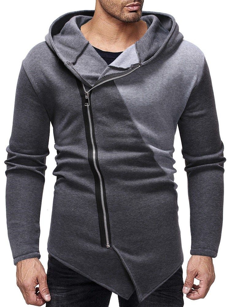 Color Block Zipper Cardigan Casual Masculino Hoodies Slim