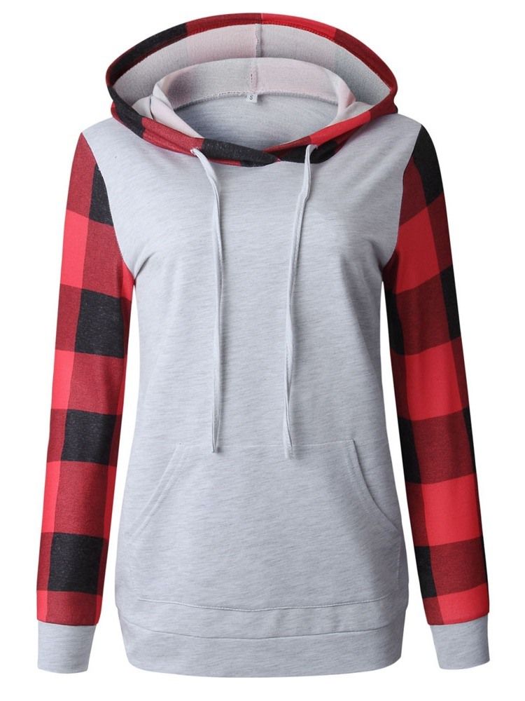 Hoodie De Comprimento Médio Feminino Color Block