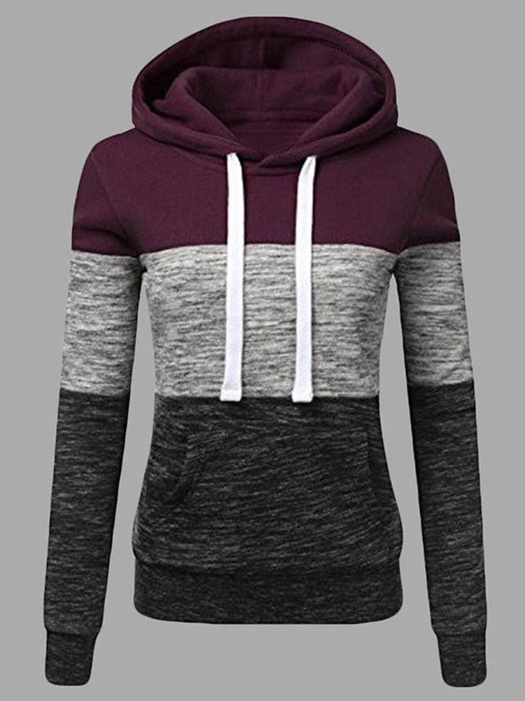 Moletom Com Capuz De Inverno Feminino De Cor Regular