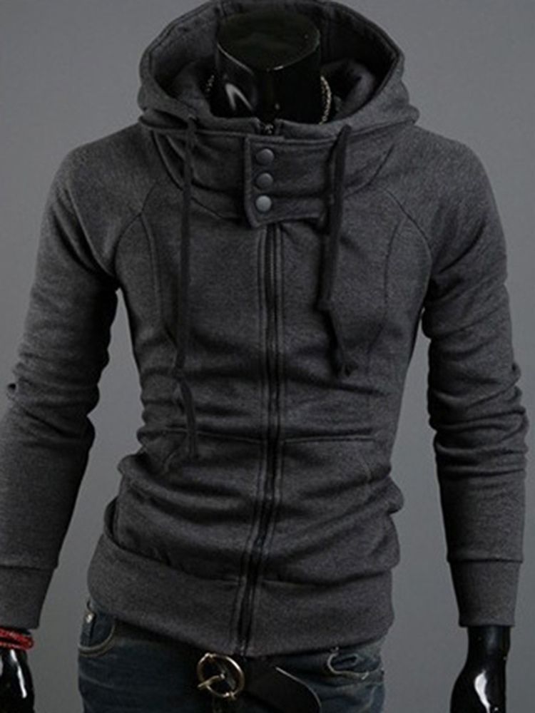 Moletom Com Capuz Zip Up Slim Masculino