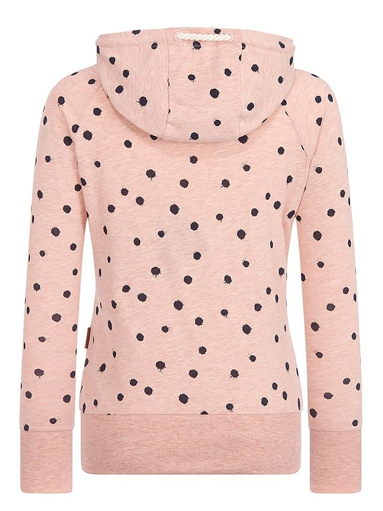 Polka Dots Feminino Estampado Mangas Compridas Com Capuz Legal Moletom