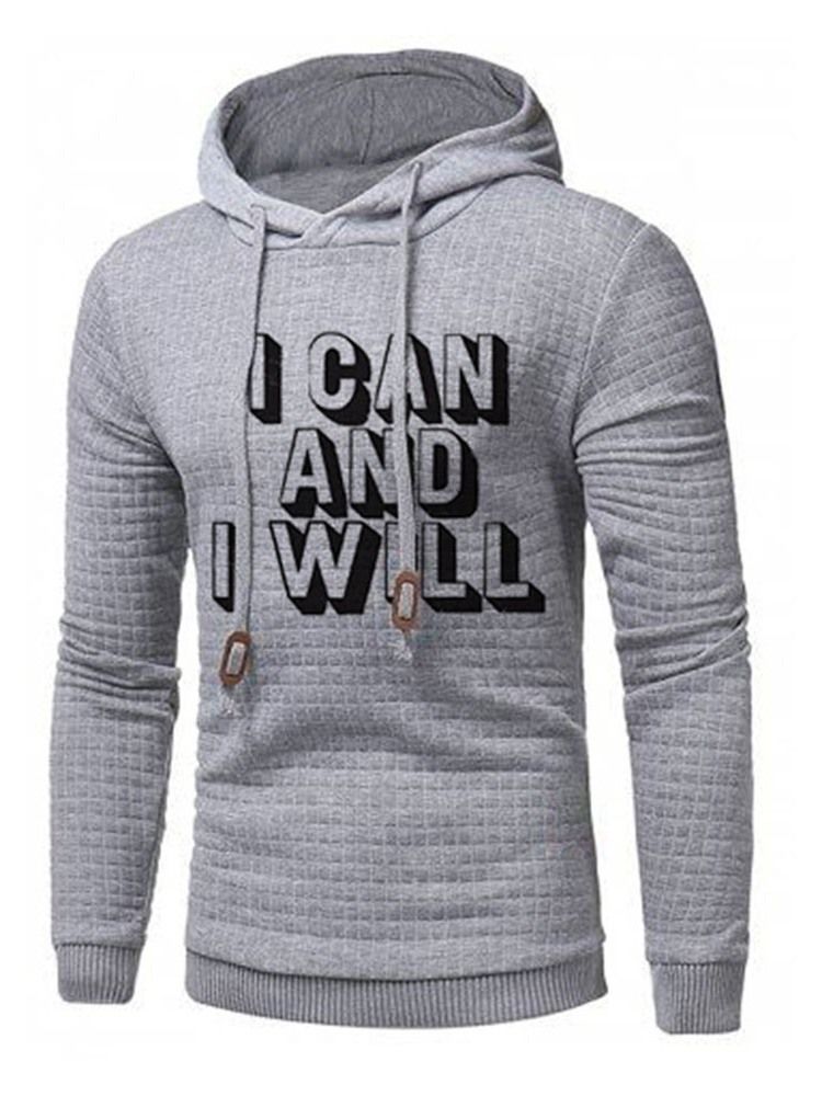 Pullover Imprimir Carta Com Capuz Moletons Slim Masculino