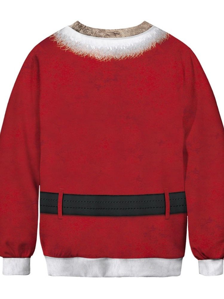 Pulôver De Natal Com Estampa De Gola Redonda Grossa Moda Capuzes Masculinos