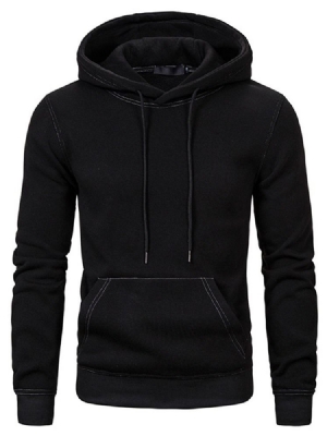 Pulôver Pocket Plain Slim Hoodies Masculino