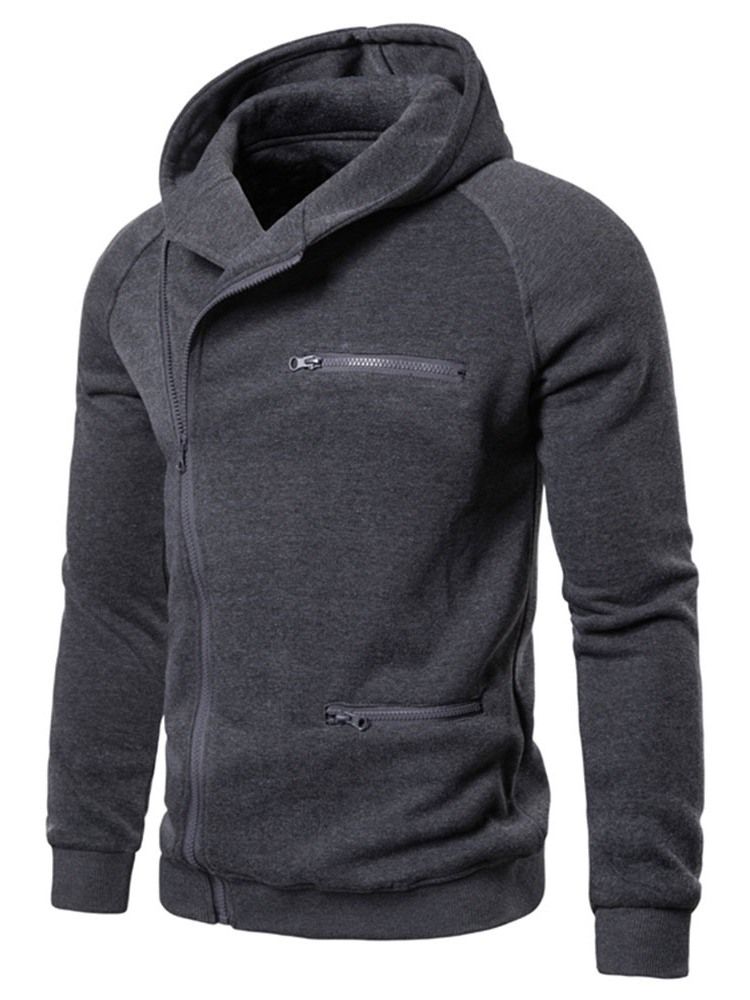 Zíper Liso Cardigan Casacos Magros Masculinos