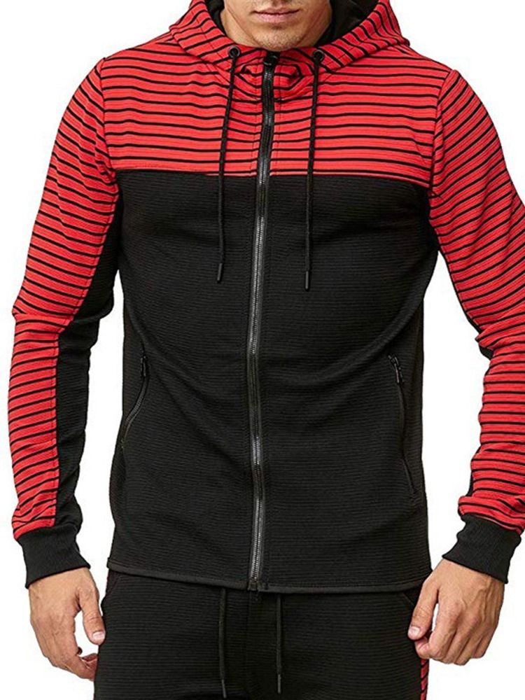 Zipper Stripe Cardigan Casacos Casacos Com Capuzes Masculinos