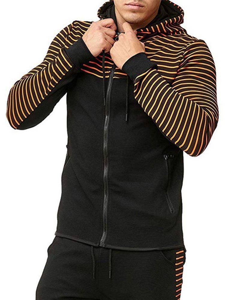 Zipper Stripe Cardigan Casacos Casacos Com Capuzes Masculinos