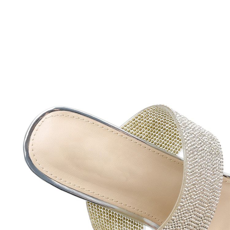 Chinelos De Patchwork Flip-flop De Strass Feminino