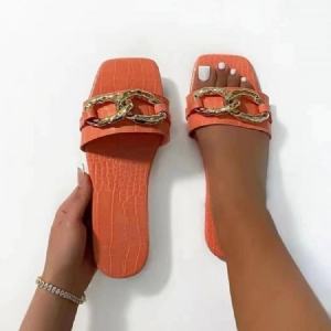 Corrente Flip-flop Feminino Plana Com Chinelos De Pvc