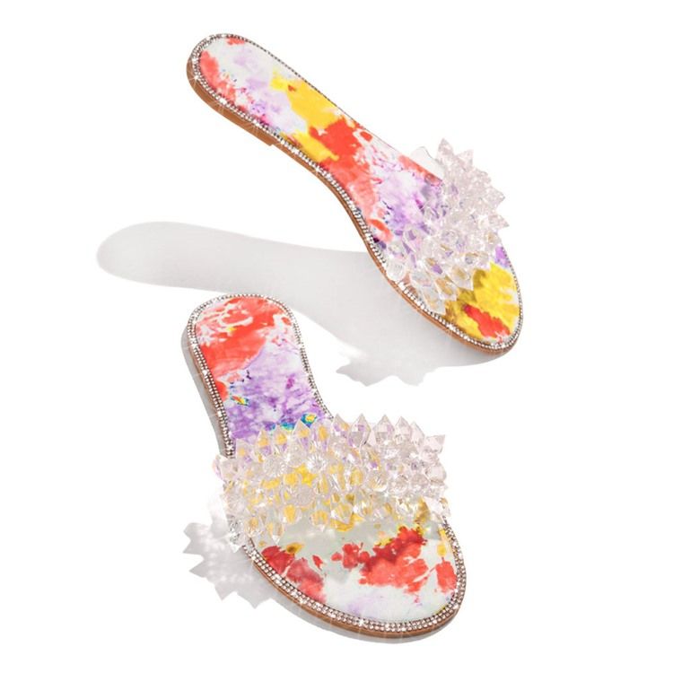 Feminino Slip-on Candy Color Flat Com Chinelos Casuais