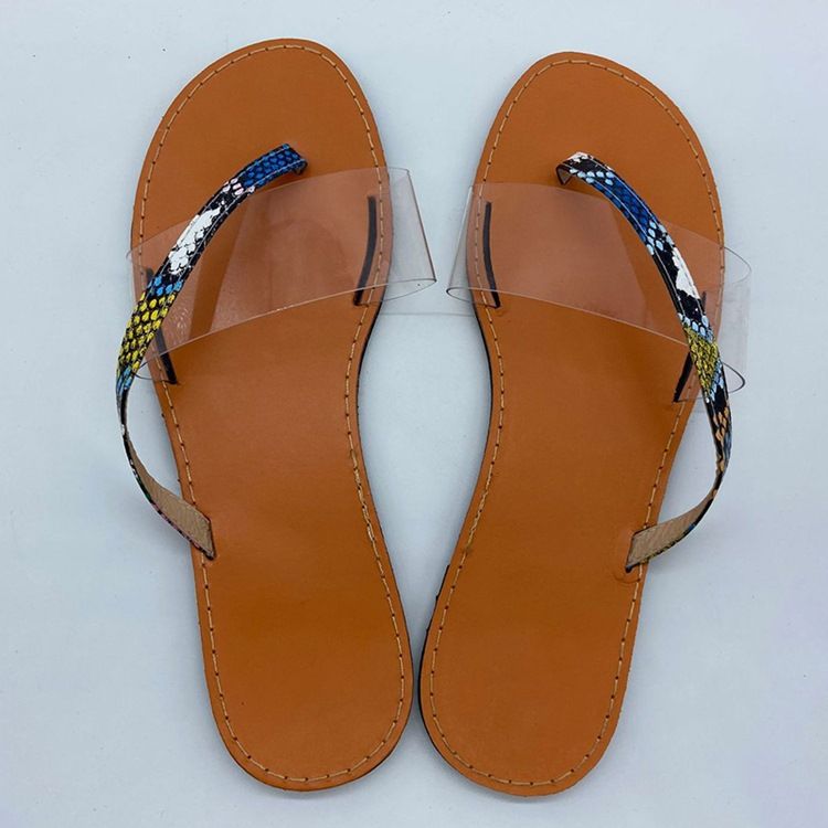 Feminino Thong Flat Com Serpentine Casual Chinelos