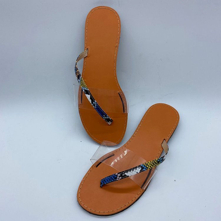 Feminino Thong Flat Com Serpentine Casual Chinelos