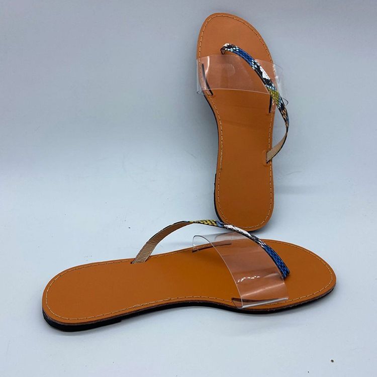 Feminino Thong Flat Com Serpentine Casual Chinelos