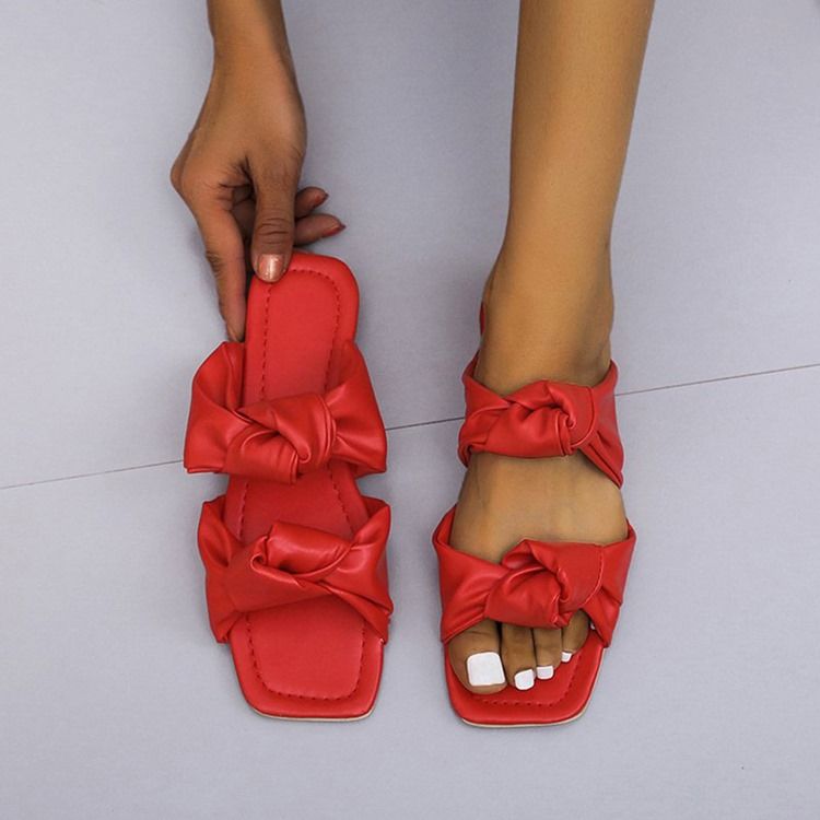 Fio Flip-flop Feminino Liso Com Chinelos Casuais