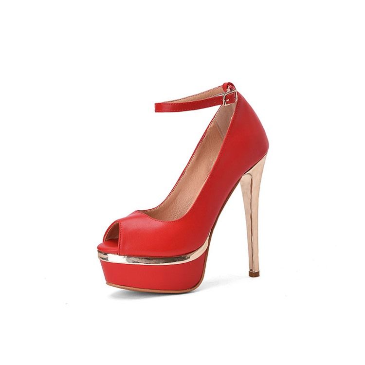 Sandálias Peep Toe Femininas Com Salto Alto E Salto Alto Stiletto