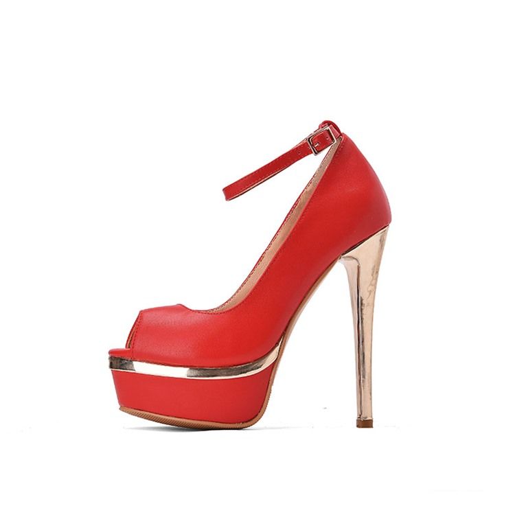 Sandálias Peep Toe Femininas Com Salto Alto E Salto Alto Stiletto