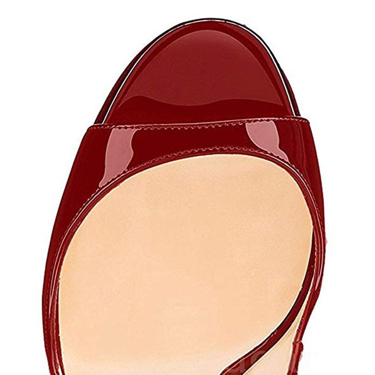 Sandálias Vermelhas Femininas De Salto Agulha Slingback