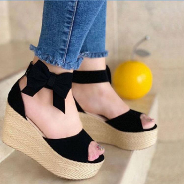 Sapatos Finos Femininos Tecidos Com Fivela Peep Toe Com Corte Decotado Na Parte Superior