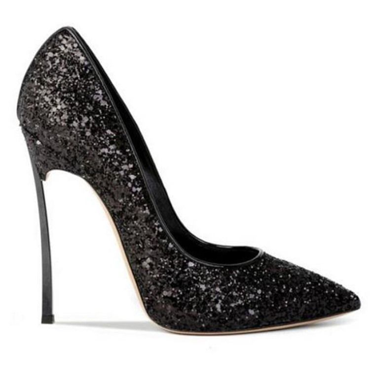 Glit Sequin Stiletto Heel Slip-on Sapatos De Baile Femininos