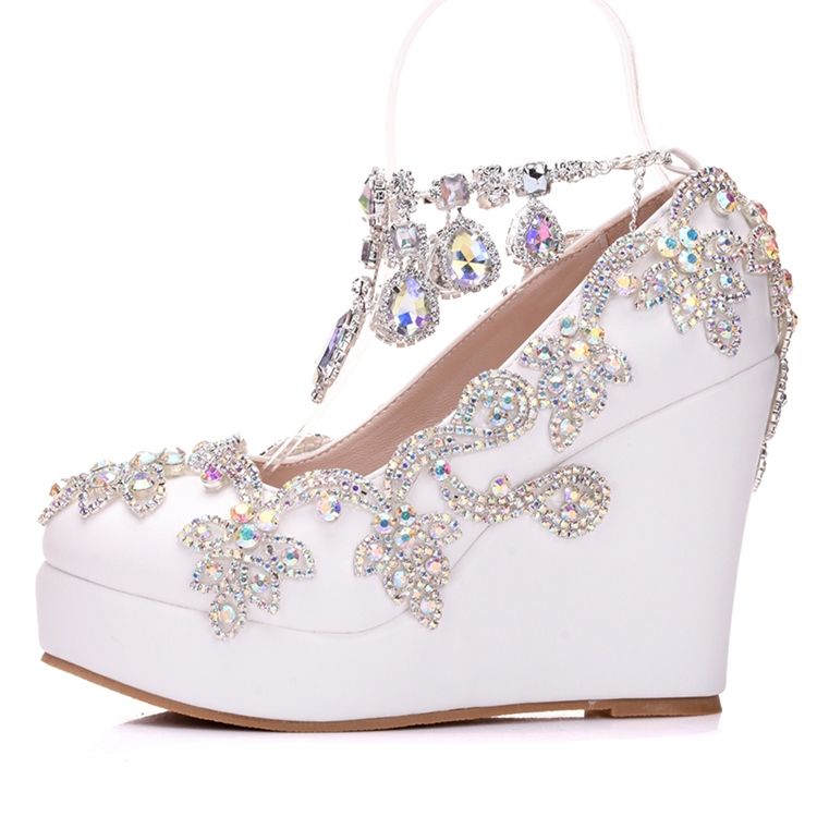 Sapatos De Baile De Salto Alto Com Plataforma De Strass Feminino