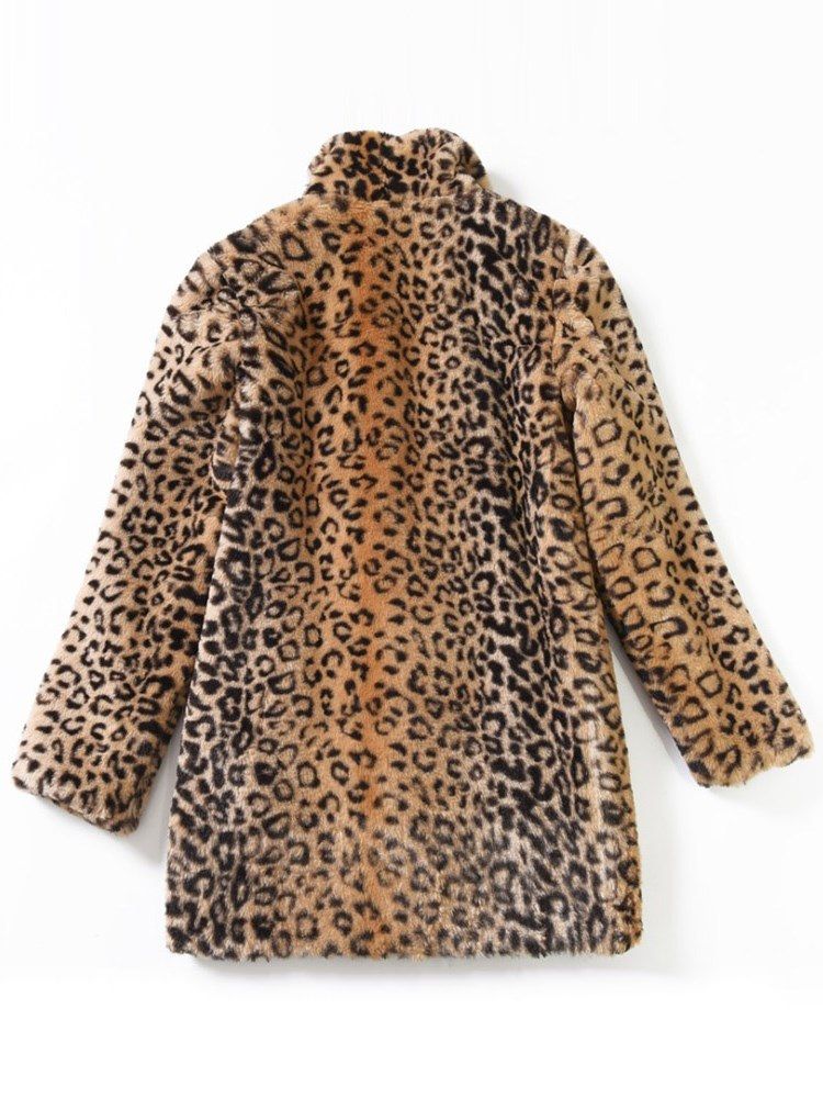 Casaco Feminino Solto Leopardo De Mangas Compridas Sexy