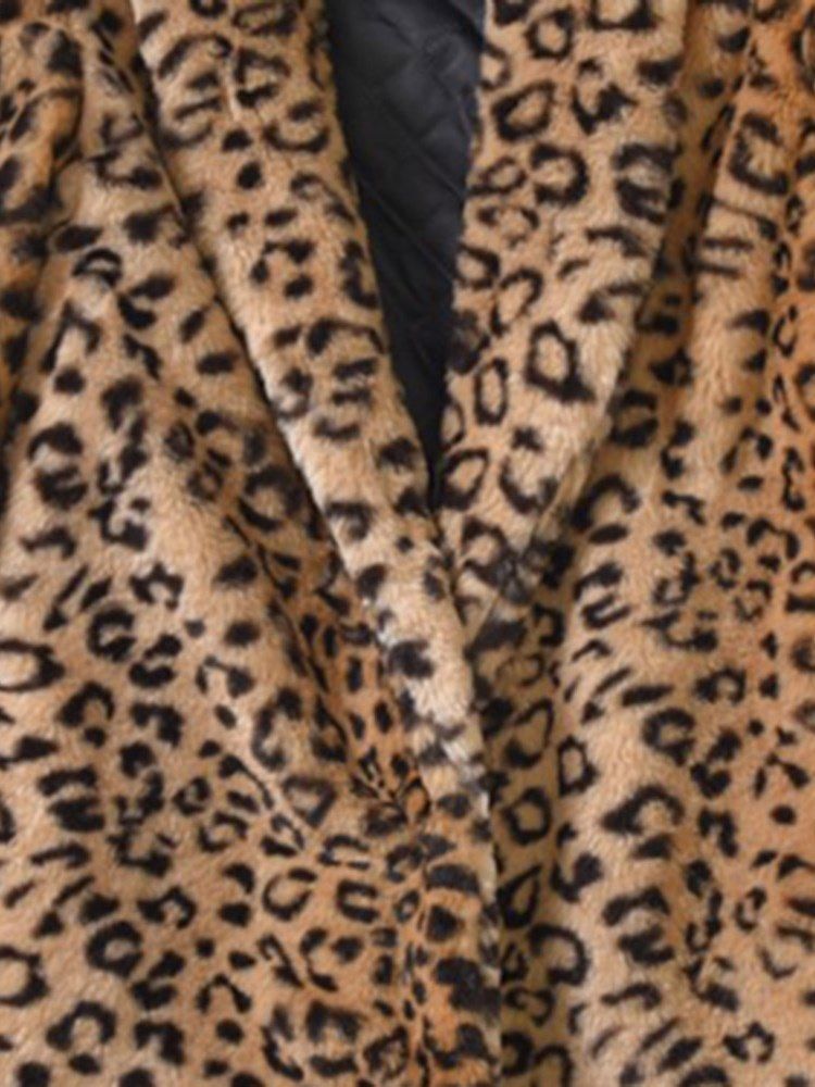 Casaco Feminino Solto Leopardo De Mangas Compridas Sexy