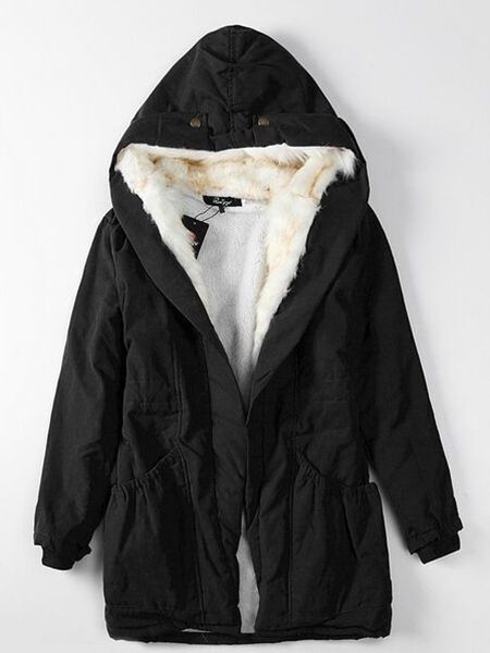 Casaco Militar Casual De Inverno Ao Ar Livre Com Capuz Trench Parkas Sobretudo Feminino